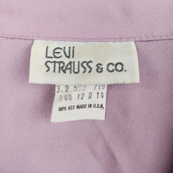 Vintage Levis Pearl Button Western Shirt Womens Small Purple Cowgirl Rodeo 80s - Picture 3 of 11